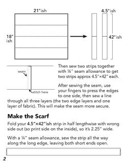 How to Make a Cooling Scarf with Water Beads KIT instruction booklet, page 2