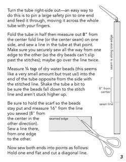 How to Make a Cooling Scarf with Water Beads KIT instruction booklet, page 3