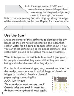 How to Make a Cooling Scarf with Water Beads KIT instruction booklet, page 4