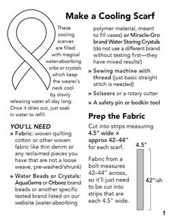 Make a Cooling Scarf instruction booklet, page 1