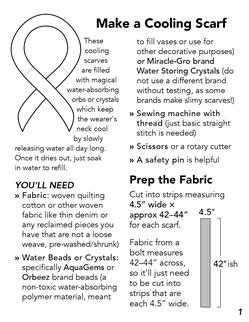 Make a Cooling Scarf instruction booklet, page 1