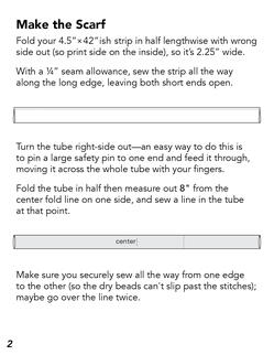 Make a Cooling Scarf instruction booklet, page 2